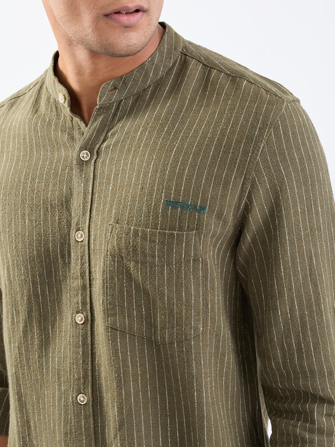 Men Shirt Green Slim Fit