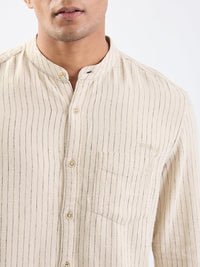 Men Shirt Beige Slim Fit