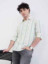 Men Shirt Green Slim Fit