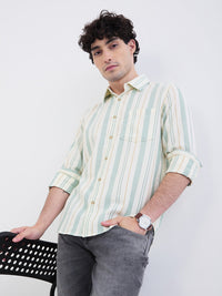 Men Shirt Green Slim Fit