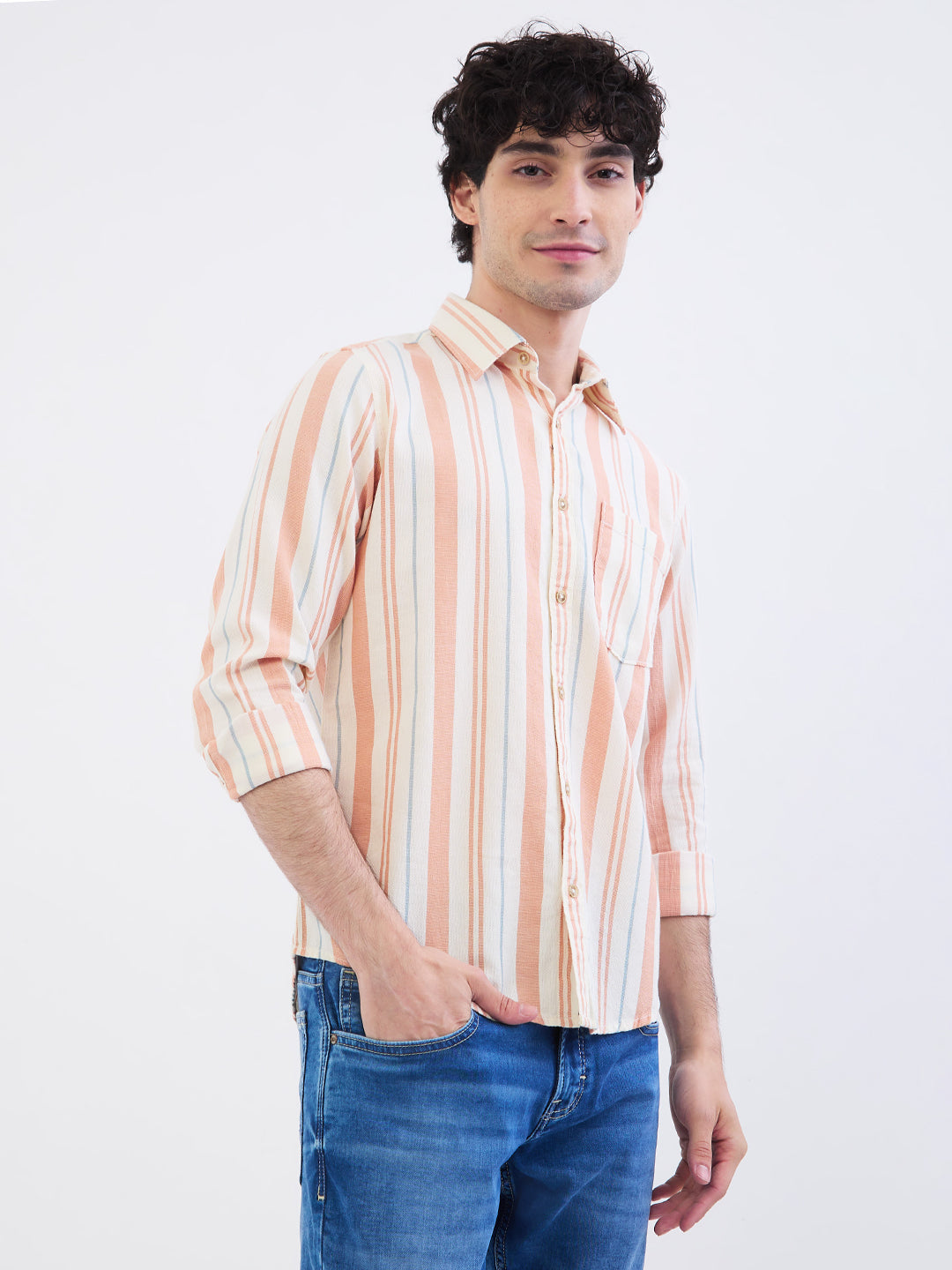 Men Shirt Pink Slim Fit