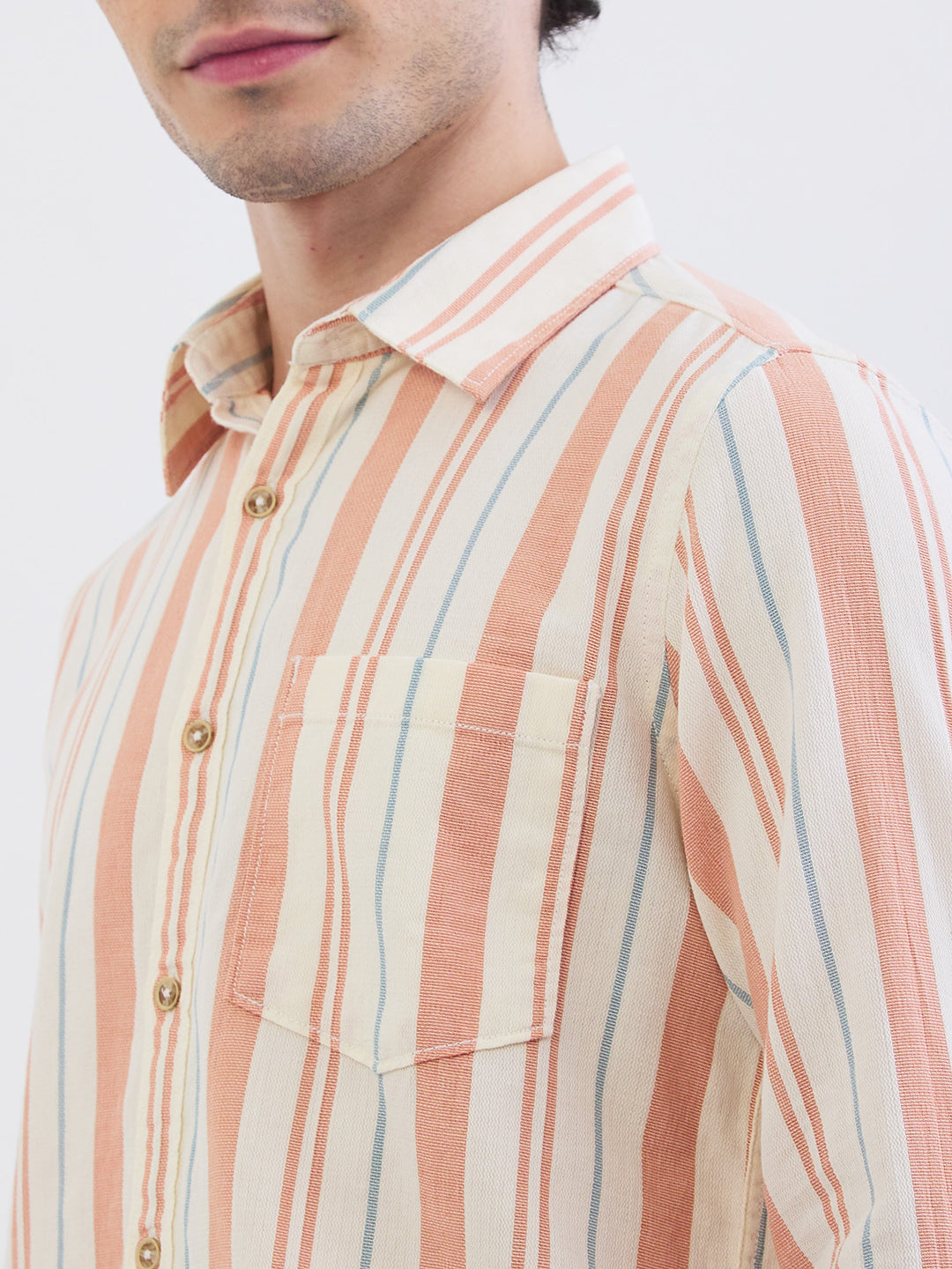 Spykar Tropical Pink Slim Fit Casual Shirts For Men