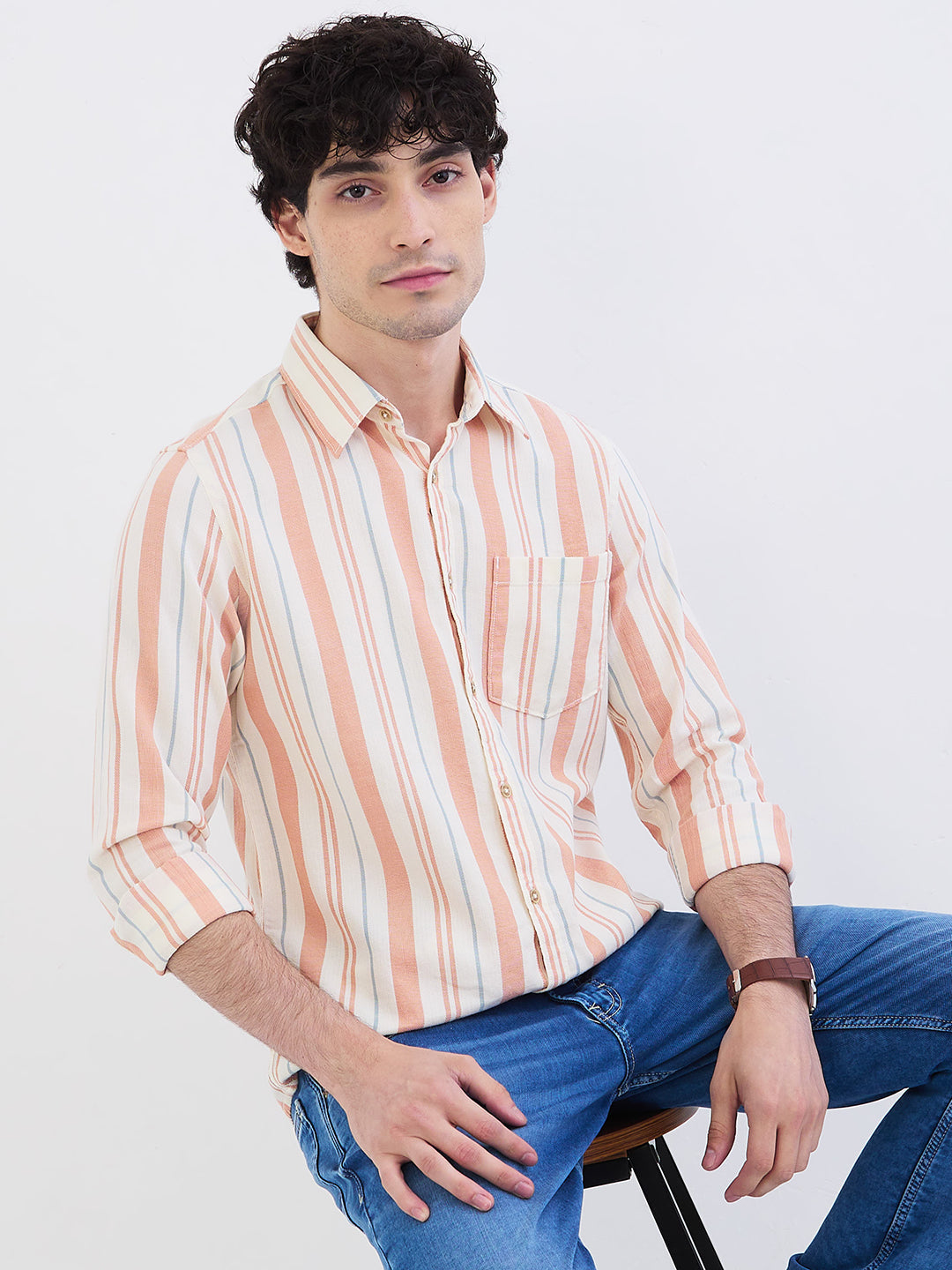 Men Shirt Pink Slim Fit