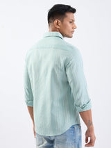 Men Shirt Green Slim Fit