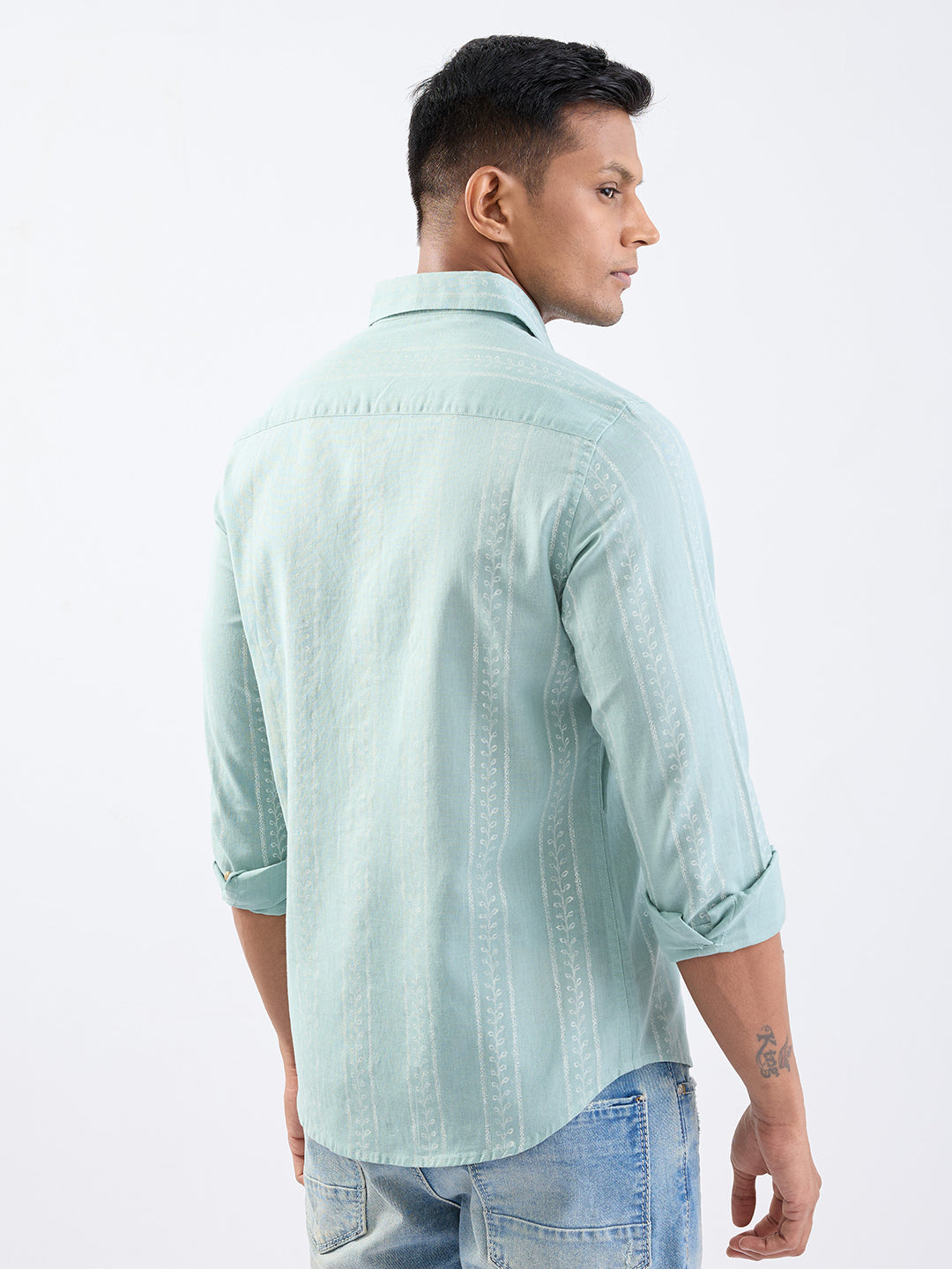 Men Shirt Green Slim Fit