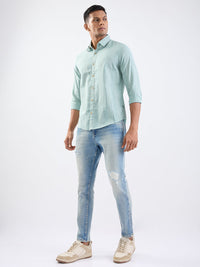 Men Shirt Green Slim Fit