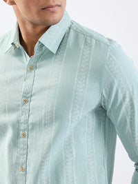 Men Shirt Green Slim Fit