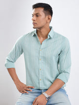 Men Shirt Green Slim Fit