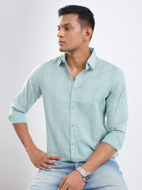 Men Shirt Green Slim Fit