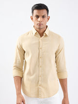 Men Shirt Beige Slim Fit