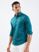Men Shirt Green Slim Fit