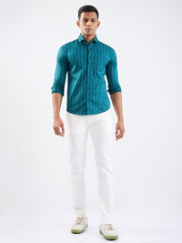 Men Shirt Green Slim Fit