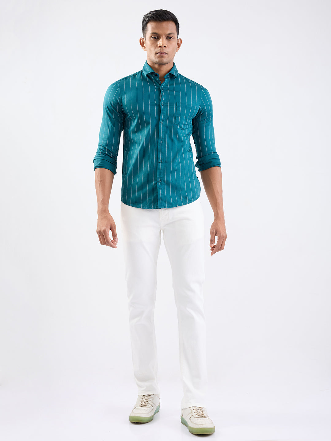 Men Shirt Green Slim Fit