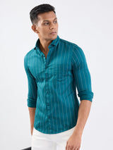 Men Shirt Green Slim Fit