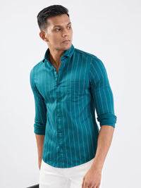 Men Shirt Green Slim Fit
