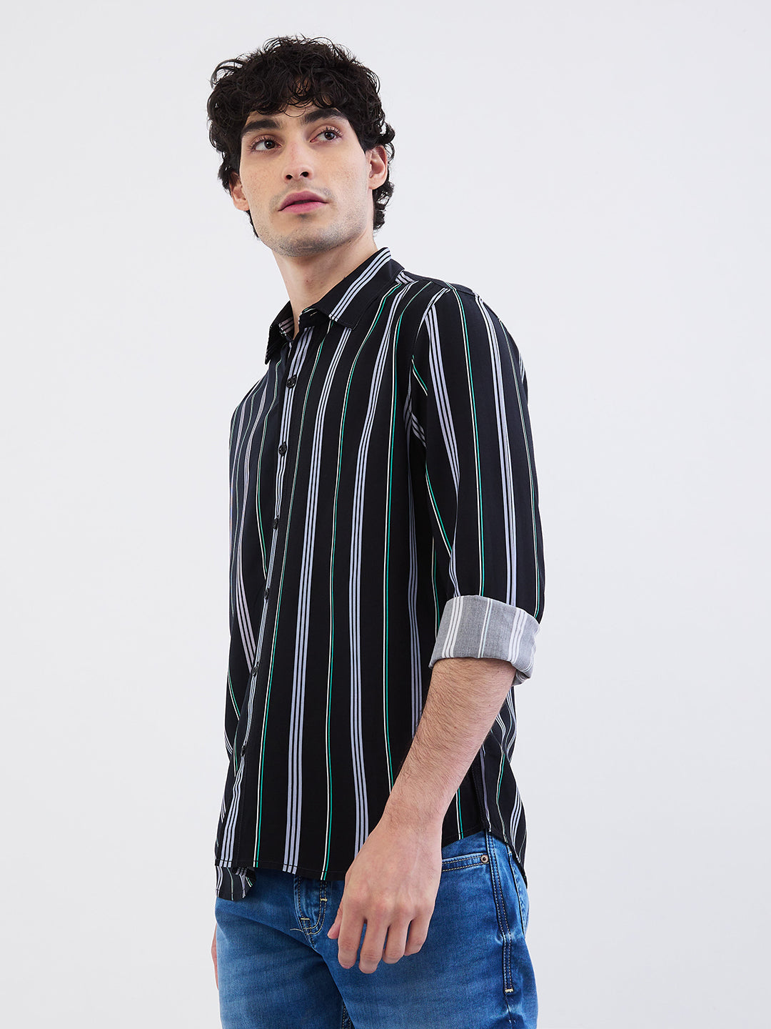Men Shirt Black Slim Fit