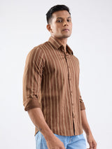 Men Shirt Brown Slim Fit