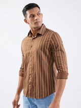 Men Shirt Brown Slim Fit