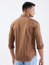 Men Shirt Brown Slim Fit