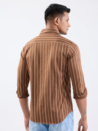 Men Shirt Brown Slim Fit