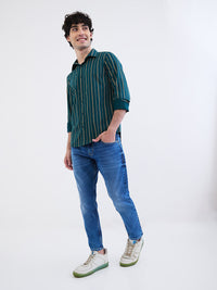 Men Shirt Green Slim Fit