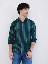 Men Shirt Green Slim Fit