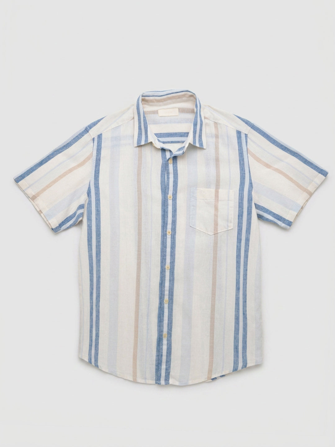 Men Shirt Stripe Off-White Regular Fit