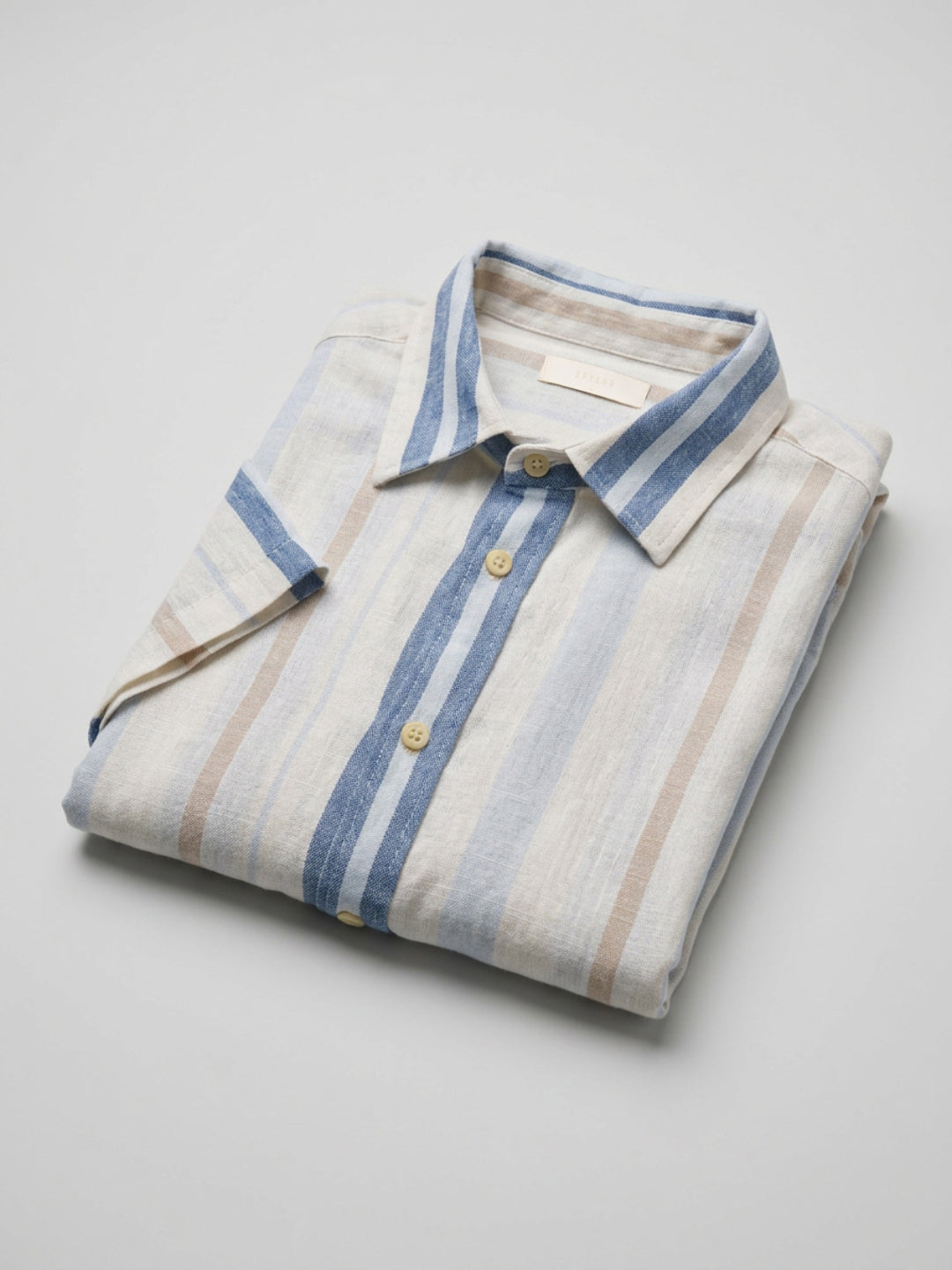 Men Shirt Stripe Off-White Regular Fit