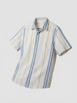 Men Shirt Stripe Off-White Regular Fit