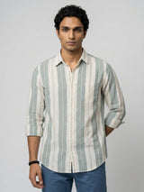 Men Shirt Stripe Blue Regular Fit