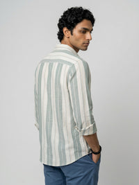 Men Shirt Stripe Blue Regular Fit