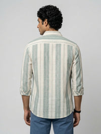 Men Shirt Stripe Blue Regular Fit