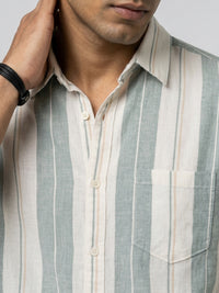 Men Shirt Stripe Blue Regular Fit