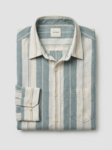 Men Shirt Stripe Blue Regular Fit