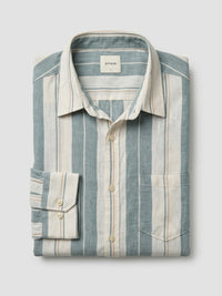 Men Shirt Stripe Blue Regular Fit