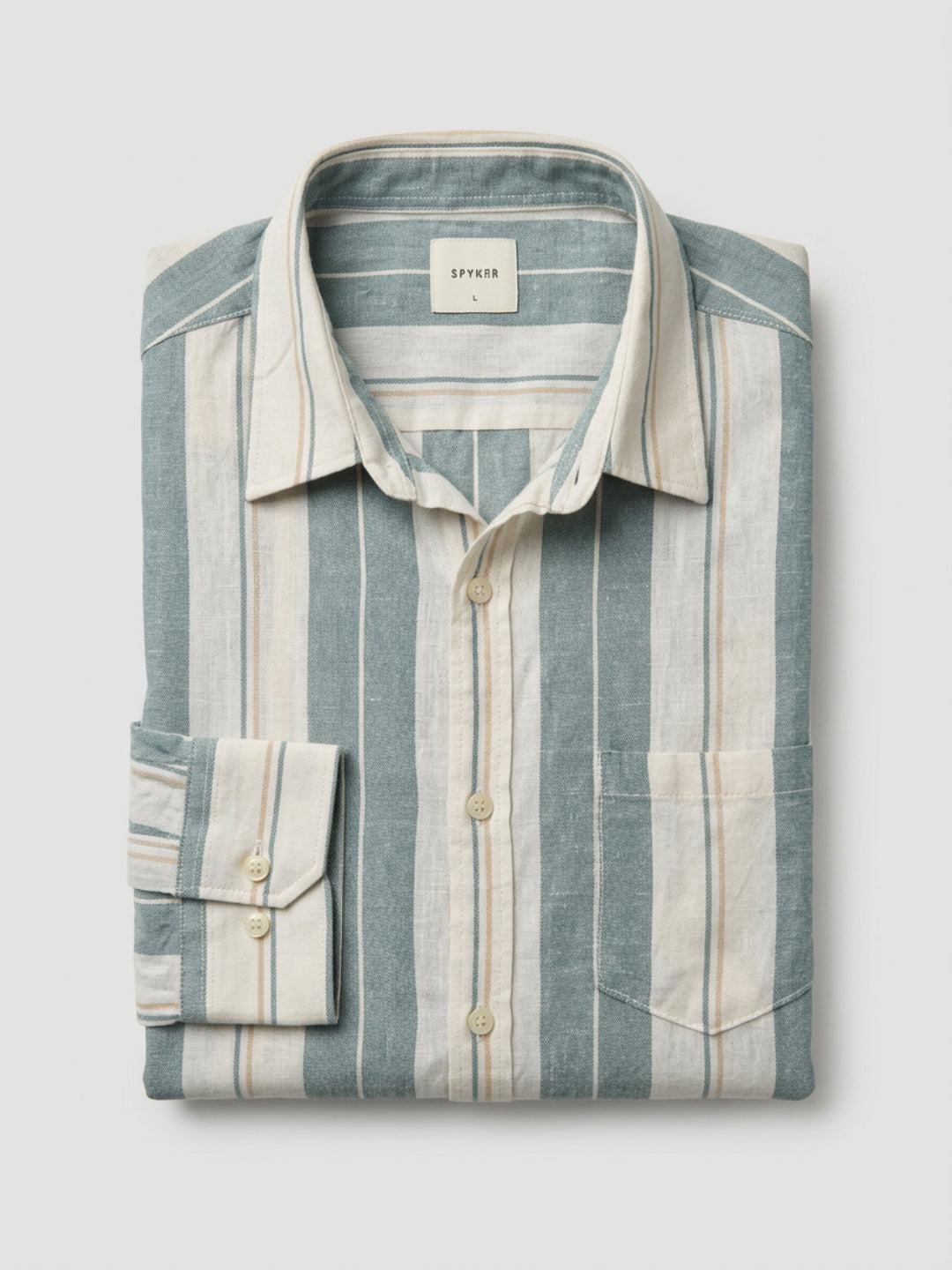 Men Shirt Stripe Blue Regular Fit