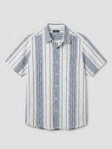 Men Shirt Stripe Navy Blue Regular Fit