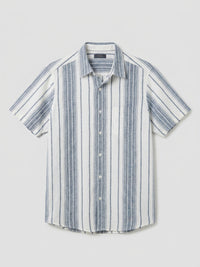 Men Shirt Stripe Navy Blue Regular Fit