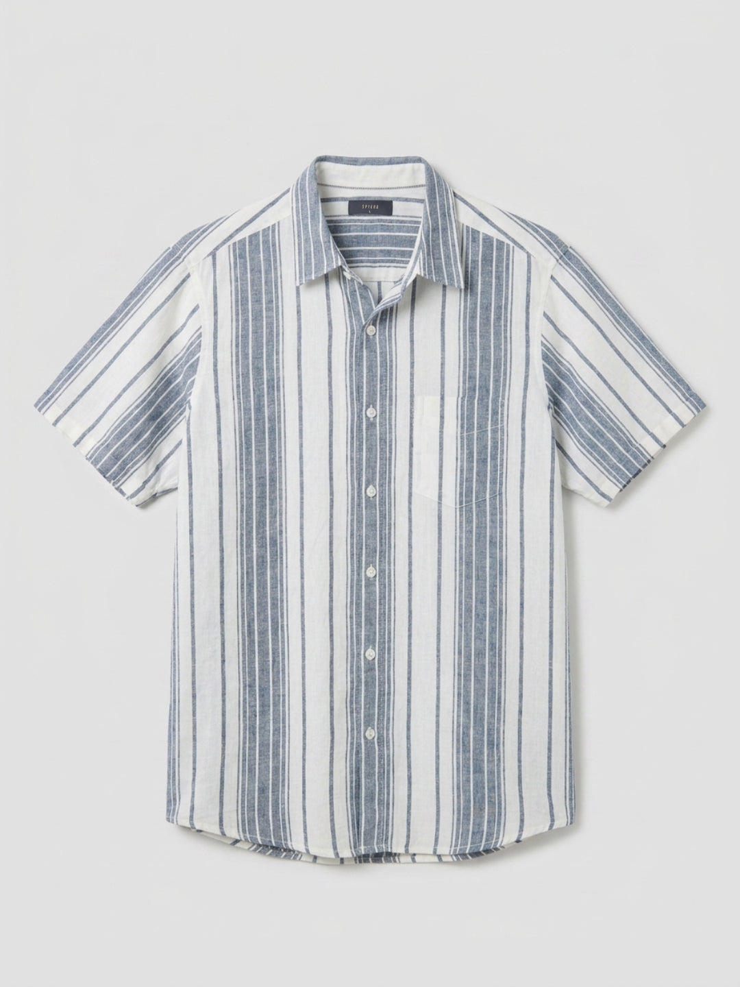 Men Shirt Stripe Navy Blue Regular Fit