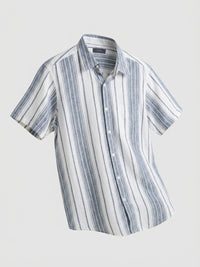 Men Shirt Stripe Navy Blue Regular Fit