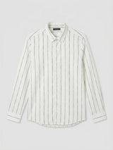 Men Shirt Stripe Off-White Regular Fit
