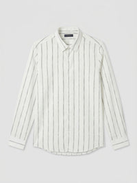 Men Shirt Stripe Off-White Regular Fit