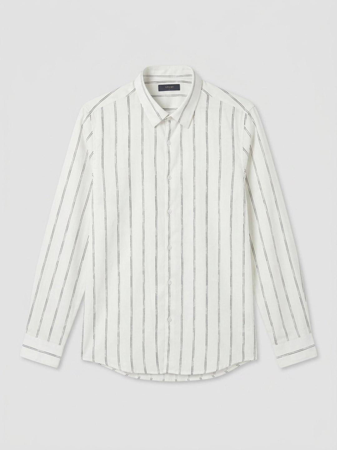 Men Shirt Stripe Off-White Regular Fit