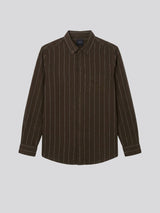 Men Shirt Stripe Green Regular Fit