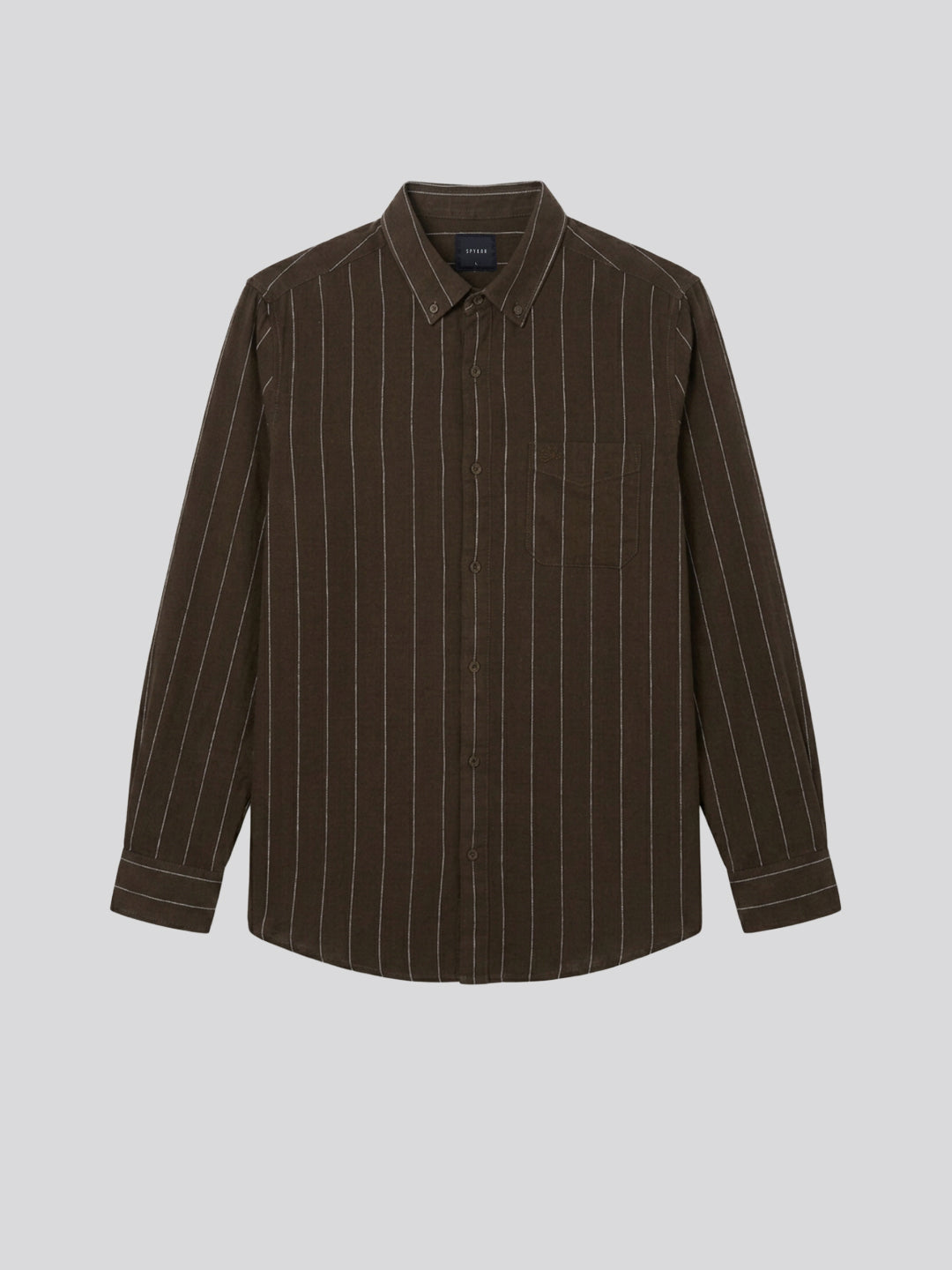 Men Shirt Stripe Green Regular Fit