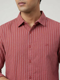 Men Shirt Stripe Red Regular Fit