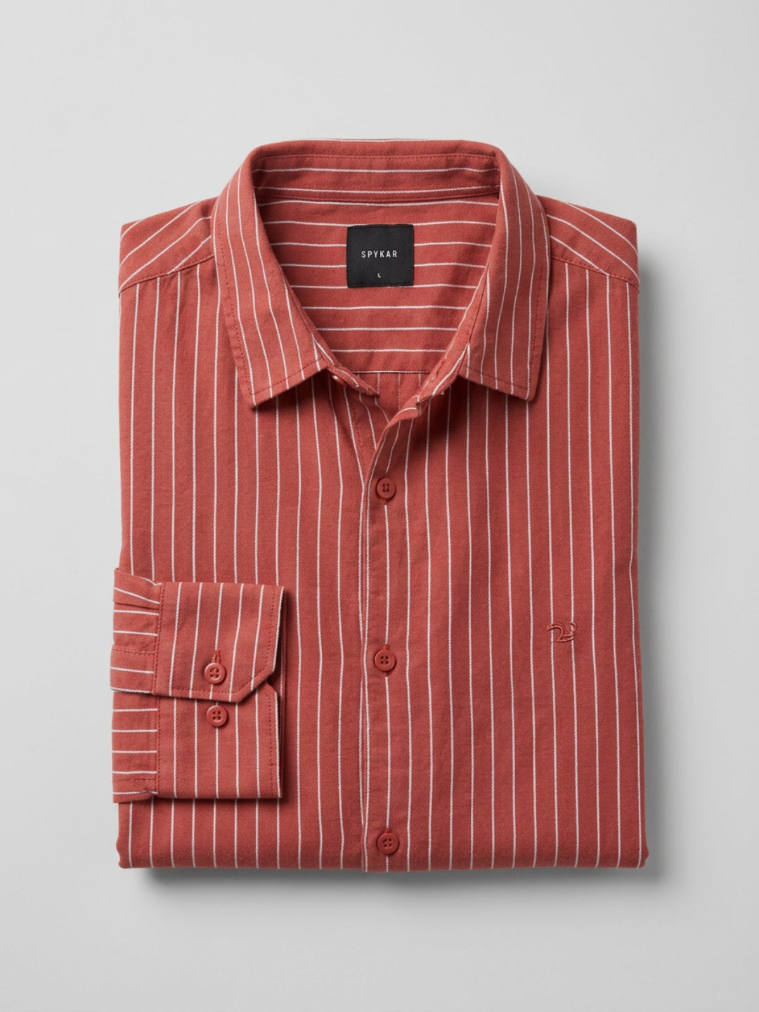 Men Shirt Stripe Red Regular Fit