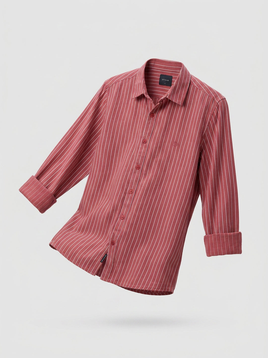 Men Shirt Stripe Red Regular Fit