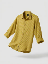 Men Shirt Stripe Yellow Regular Fit