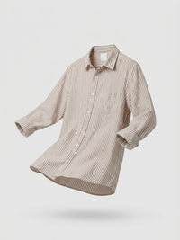 Men Shirt Stripe Brown Regular Fit